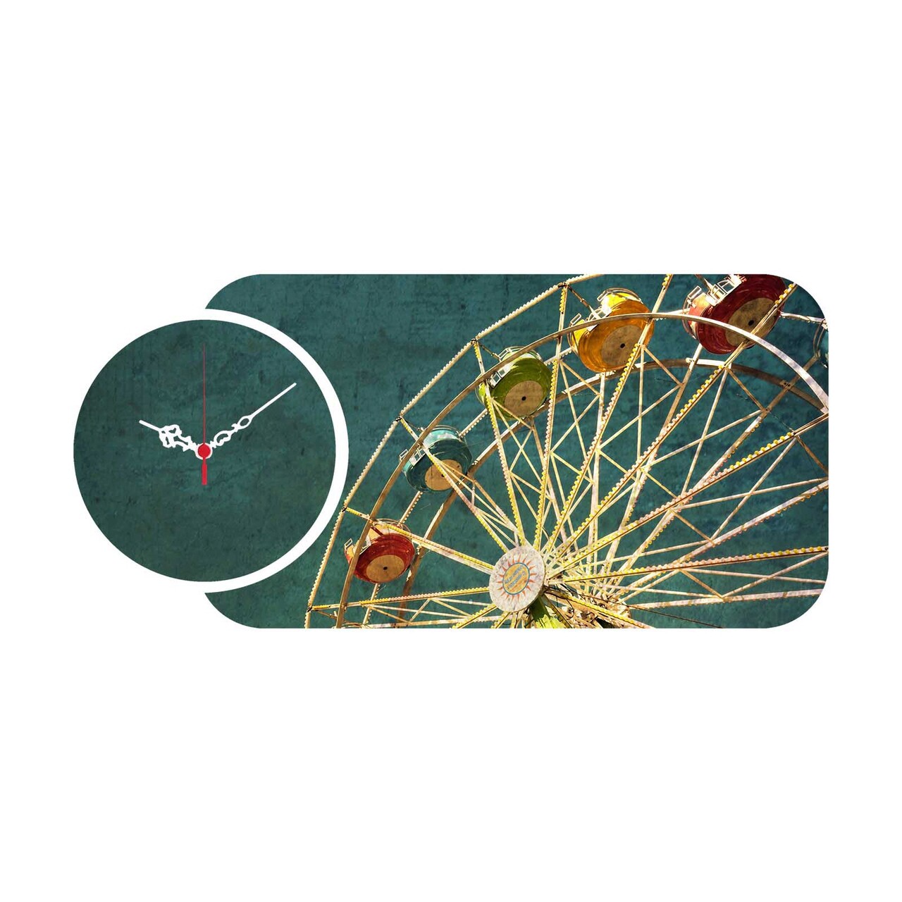 Set ceas si tablou decorativ, YMS-88, MDF , Dimensiune: 68 x 32 cm, Multicolor