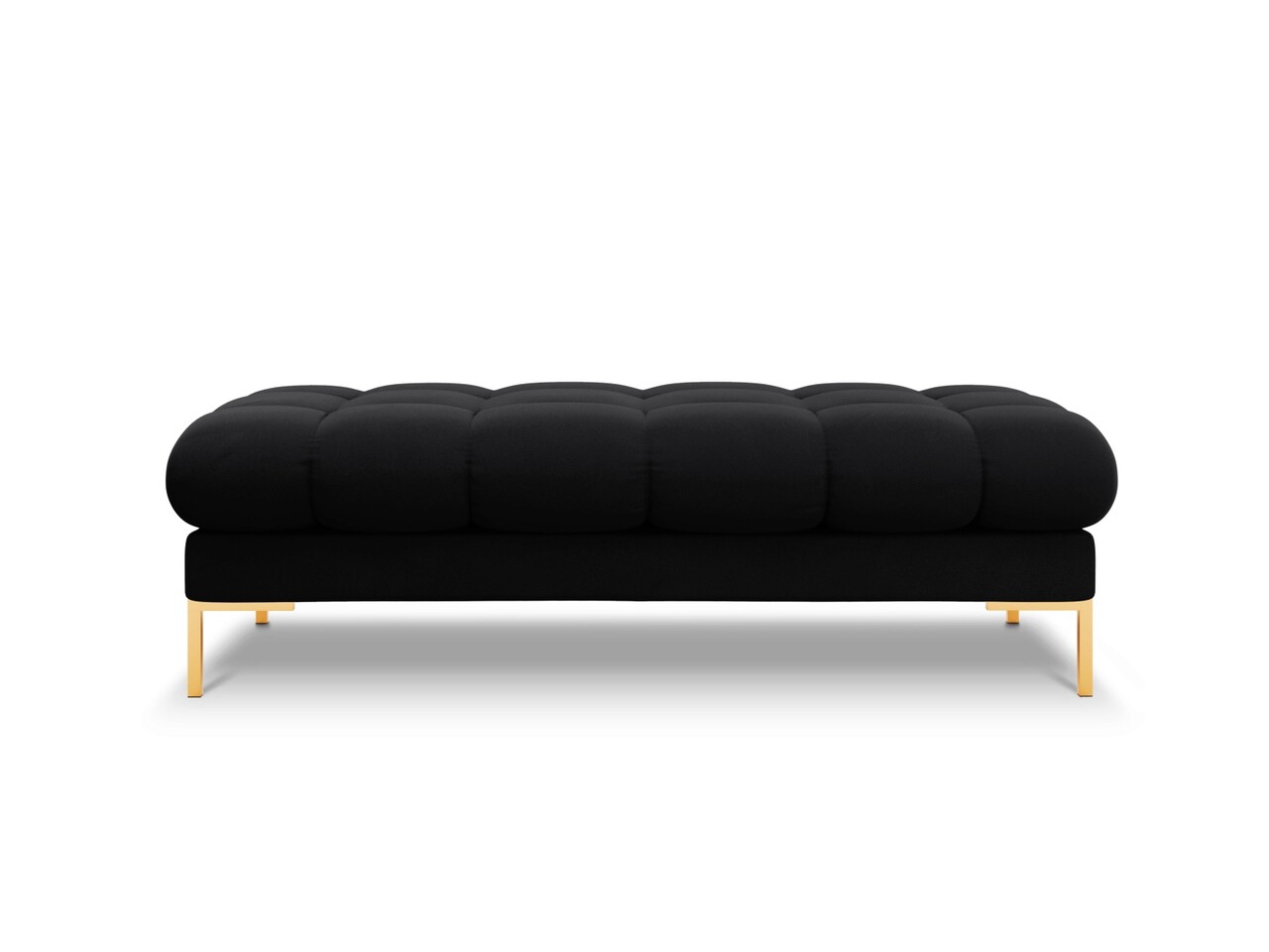 Bancheta 2 locuri, Mamaia, Micadoni Home, GL, 62x133x41 cm, catifea, negru - 1 | YEO