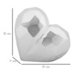 Vaza decorativa Heart, Mauro Ferretti, 19x9x18 cm, polirasina, argintiu