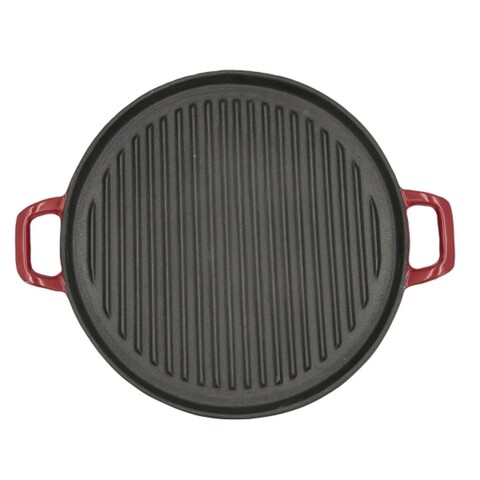 Tigaie grill, Bidasoa, Fierro, Ø 32 cm, fier turnat, rosu Bidasoa