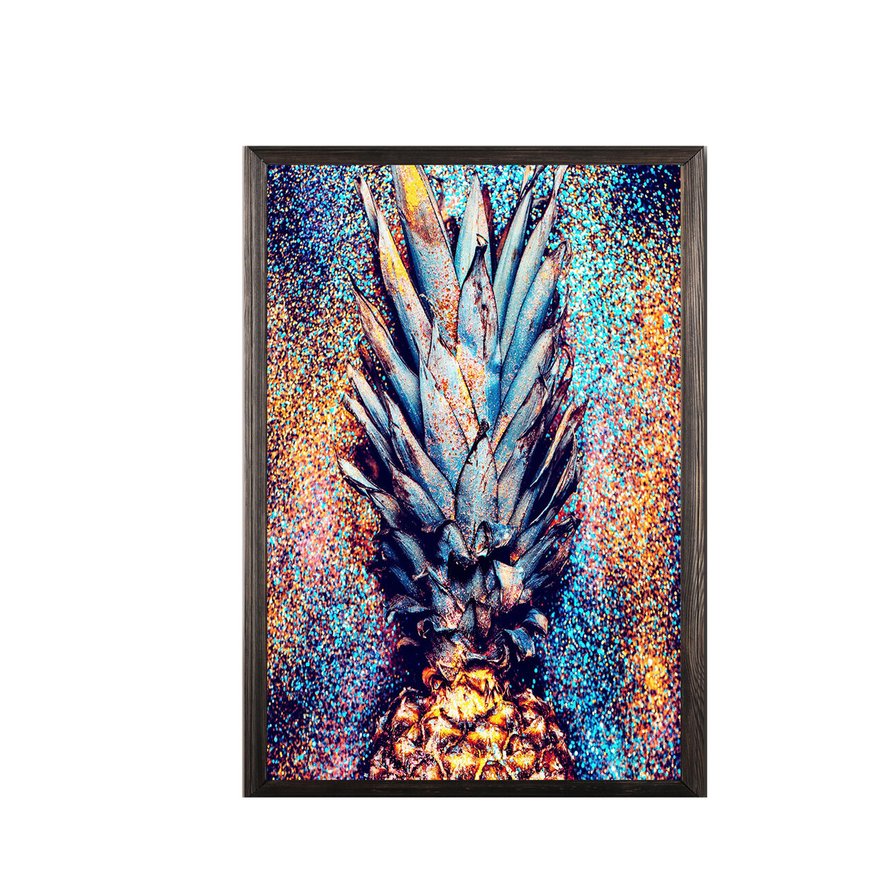 Tablou decorativ, Shiny Pineapple, Lemn, Lemn, Multicolor - 1 | YEO