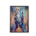 Tablou decorativ, Shiny Pineapple, Lemn, Lemn, Multicolor