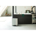 Cos de gunoi cu pedala, Brabantia, Bo Pedal, 2x30 L, 36.3x54.1x65.2 cm, otel, argintiu