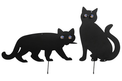Set 2 decoratiuni pentu gradini, maximex, cats, fier/sticla, negru