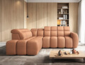 Coltar extensibil stanga 4 locuri ELTAP, LT-24XIL, Falconn, 258x208x107 cm, lemn/poliester, portocaliu