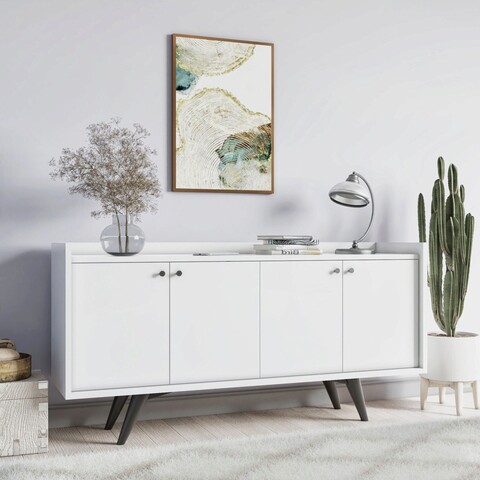 Consola, mod design, bergen, 150x75x40 cm, alb