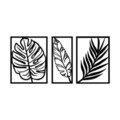 Decoratiune de perete, Leaf 2, Metal, Dimensiune: 80 x 38 cm, Negru