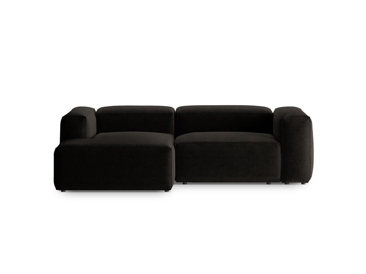 Coltar stanga 2 locuri, Bergamo, Cosmopolitan Design, 244x152x70 cm, tesatura structurata, negru