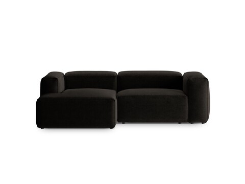 Coltar stanga 2 locuri, Bergamo, Cosmopolitan Design, 244x152x70 cm, tesatura structurata, negru