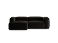 Coltar stanga 2 locuri, Bergamo, Cosmopolitan Design, 244x152x70 cm, tesatura structurata, negru