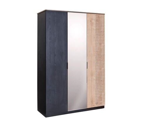 Dulap pentru haine, Çilek, Black 3 Doors Wardrobe, 137x210x53 cm, Multicolor 137x210x53 imagine 2022