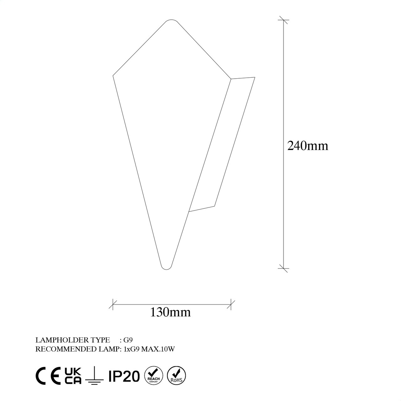 Aplica de perete, Fulgor, 942FLG1279, Metal, Negru