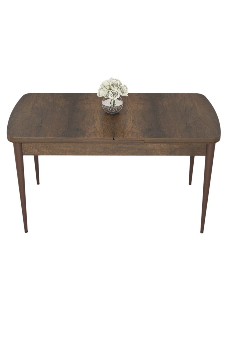 Masa, Hanah Home, Nef, 114x78x70 cm, Model baroc din lemn / Nuc — imaginea 2