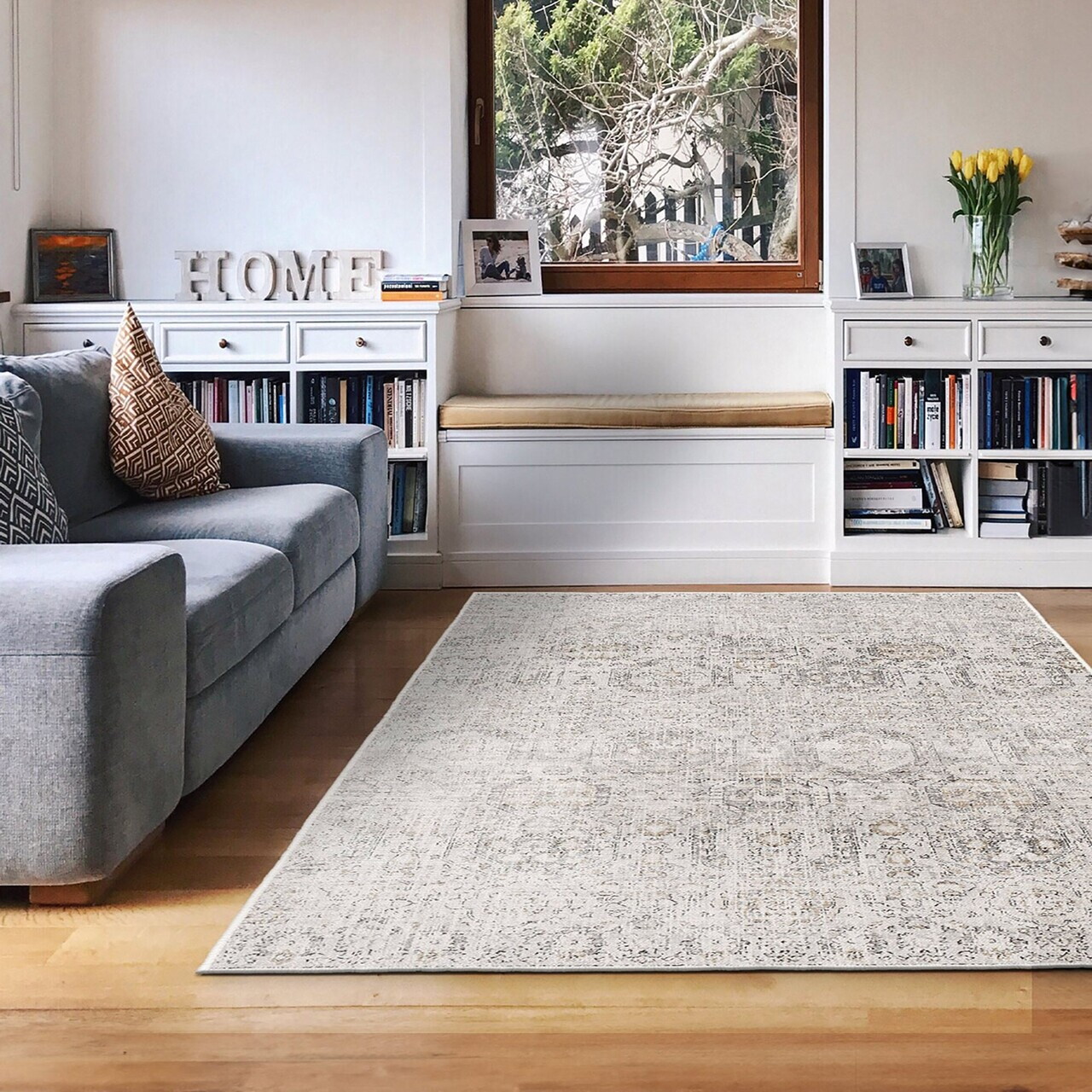 Covor Kece-Fr47 100x200 cm Poliester Bej