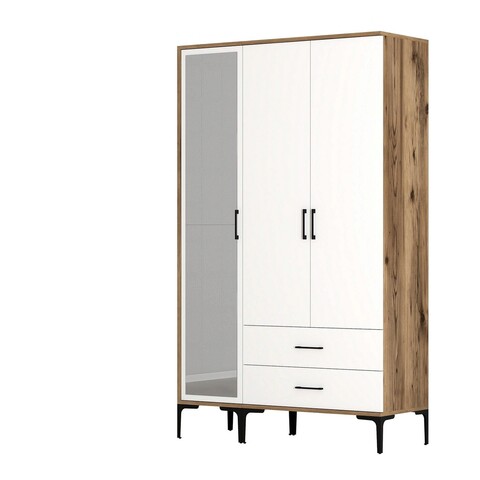 Dulap pentru haine, Hommy Craft, Kumsal RT, 120x47.5x201.4 cm, PAL, Nuc/Alb