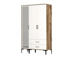 Dulap pentru haine, Hommy Craft, Kumsal RT, 120x47.5x201.4 cm, PAL, Nuc/Alb