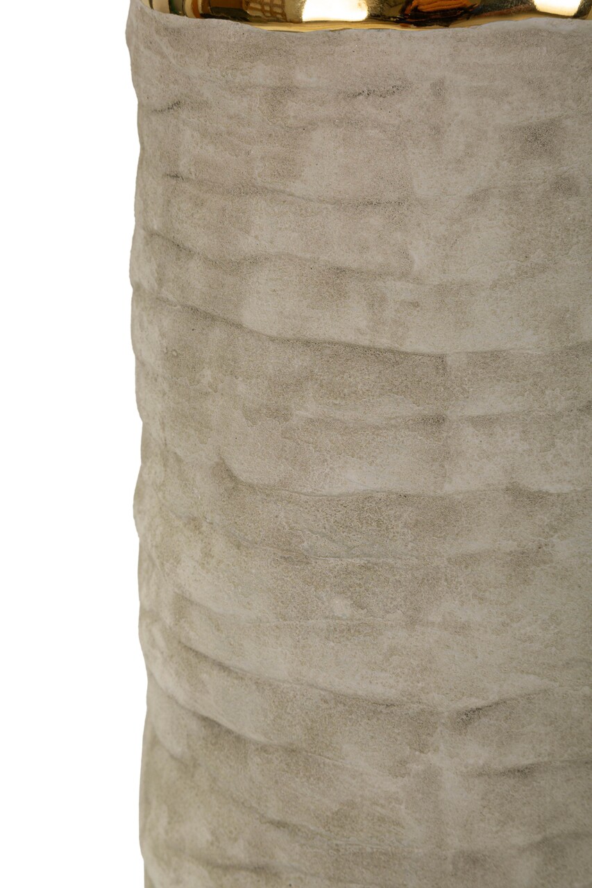 Lampa de masa, Mauro Ferretti, Lima, 1 x E27, 40W, 37x73 cm, ceramica, gri/auriu - imagine 3