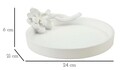Tava decorativa Magnolia, Mauro Ferretti, 24x21x6 cm, polirasina, alb