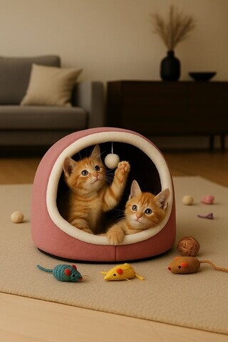 Pat pentru pisici, Paws & Whiskers, Alaska STD, Poliester, Roz