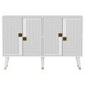 Consola, Odessa, Ahart, 120x80x30 cm, PAL, Alb/Auriu