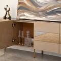 Comoda TV, Neostill, Leon, 180x59x35 cm, MDF , Bronz / Aur