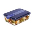 Caserola ermetica, Luminarc, Easy Box, 1.97 L, sticla, albastru/transparent