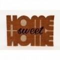 Covoras de intrare din fibra nuca de cocos, Home Sweet Home, 40x60 cm, maro/negru
