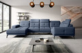 Coltar dreapta 6 locuri ELTAP, RT-40GO, Neviro, 350x201x77 cm, lemn/poliester, albastru deschis