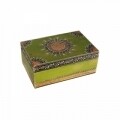 Cutie pentru depozitare handmade Indian Green, Out of the blue, 11.5 x 17 cm, lemn, multicolor