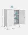 Dulap metalic pentru birou, Songmics, 80x40x90 cm, otel, gri mat