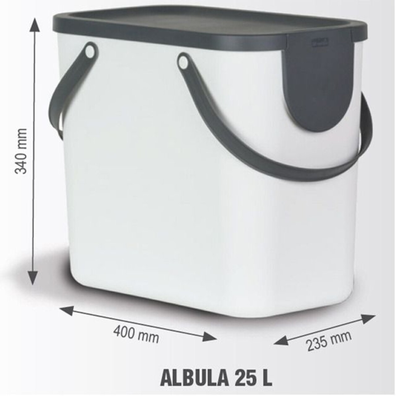 Cos De Gunoi Pentru Colectare Selectiva Albula, Rotho, 25 L, Plastic, Antracit