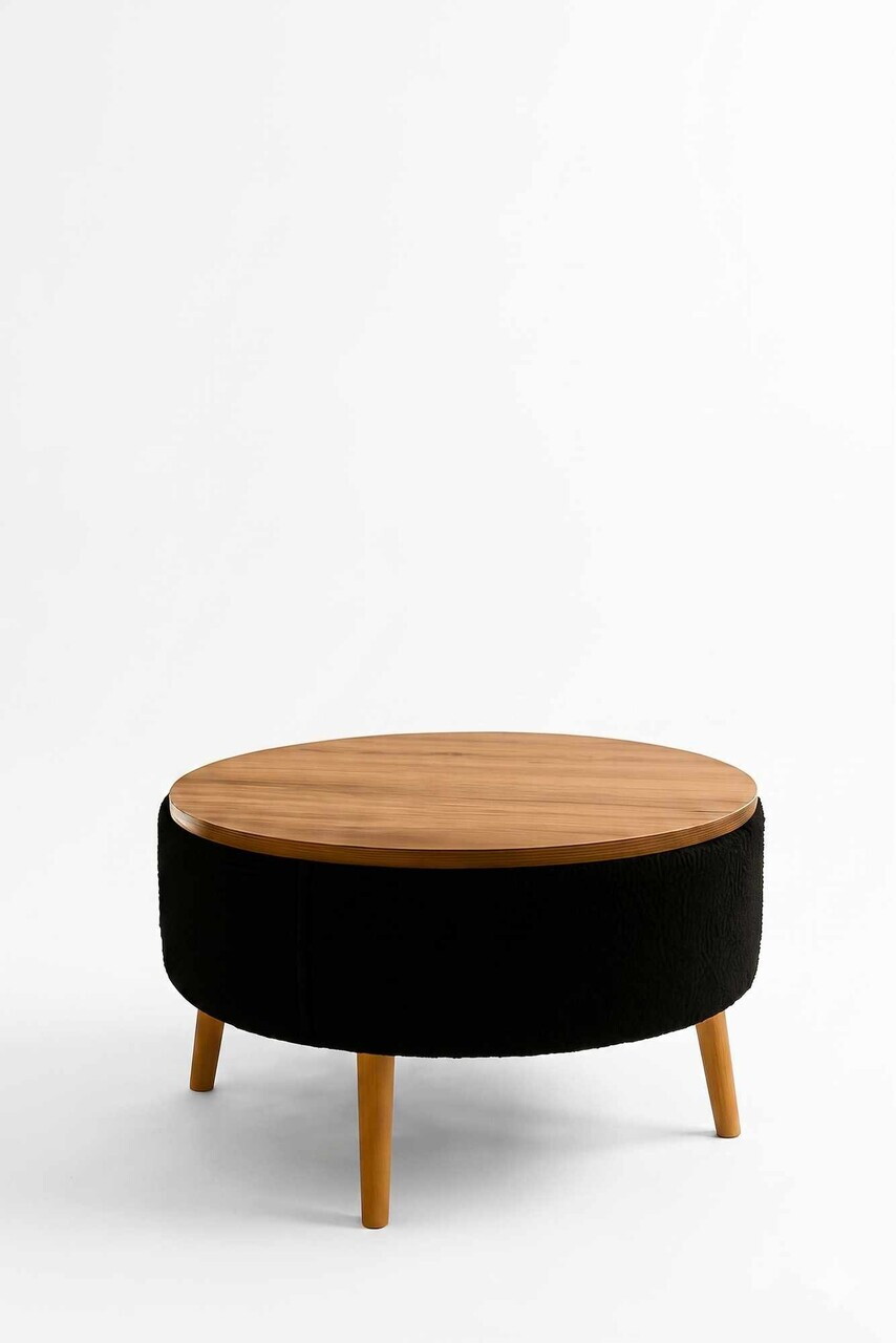 Masuta de cafea, Hanah Home, Iris, Negru — imaginea 2
