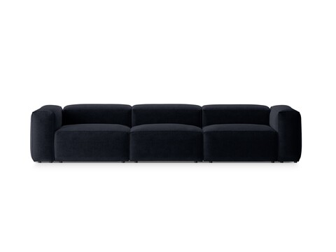 Canapea 4 locuri, Bergamo, Cosmopolitan Design, 364x108x70 cm, tesatura structurata, albastru navy