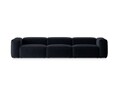 Canapea 4 locuri, Bergamo, Cosmopolitan Design, 364x108x70 cm, tesatura structurata, albastru navy