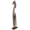 Decoratiune, Zebra, Creaciones Meng, 60 cm, lemn de arbore de matase, negru/alb