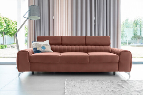 Canapea extensibila 3 locuri, ELTAP, SO-LAU-24NU, Laurence, 261x97x105 cm, lemn/poliester, roz