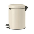 Cos de gunoi cu pedala, Brabantia, NewIcon, 5 L, 27.2x20.5x29.1 cm, otel, bej