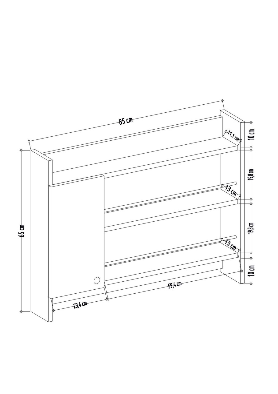 Cabinet Bucatarie Knerr, Colman, 85x15x65 Cm, Alb