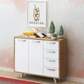 Dulap multifunctional, Mod Design, Waga, 100x82x35 cm, Stejar / Alb