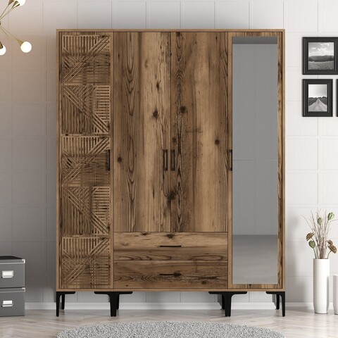 Dulap pentru haine, Hommy Craft, Kumsal PTR, 160x47.5x201.4 cm, PAL, Maro