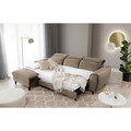 Coltar extensibil stanga 4 locuri ELTAP, Foble, 267x196x100 cm, lemn/poliester, maro deschis