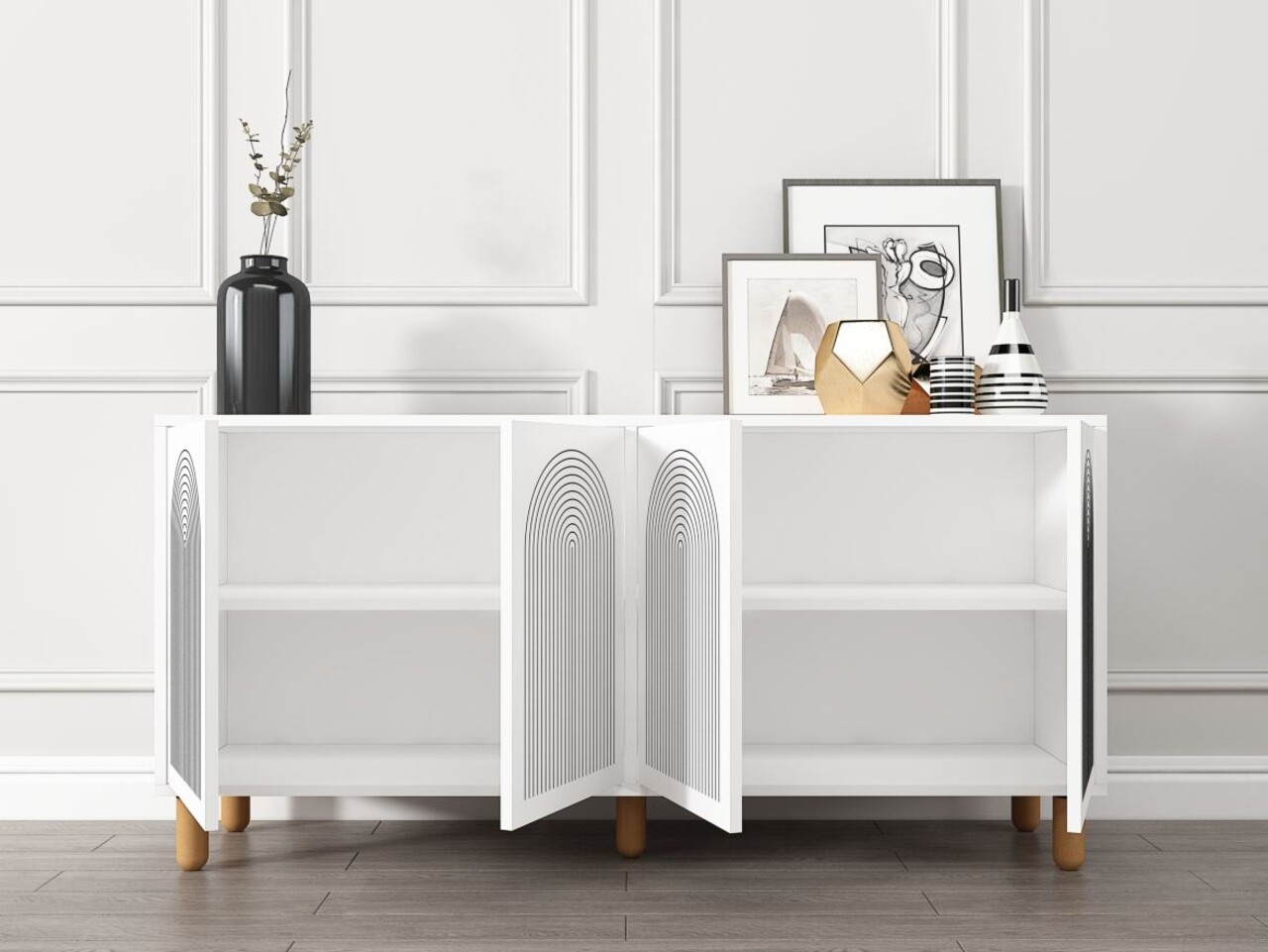 Consola, Hanah Home, Doresta, 150x73x36 cm, PAL, Alb - imagine 3