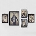 Set 5 tablouri decorative, SET_055, Lulu, 24x29 cm/34x44 cm, plastic