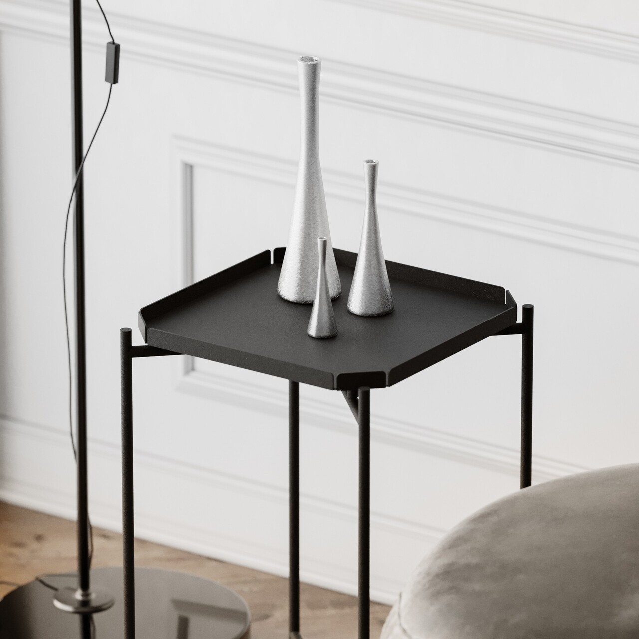 Masuta de cafea, Cerritos, Shb-008, 46x56x46 cm, Metal, Negru - 2 | YEO