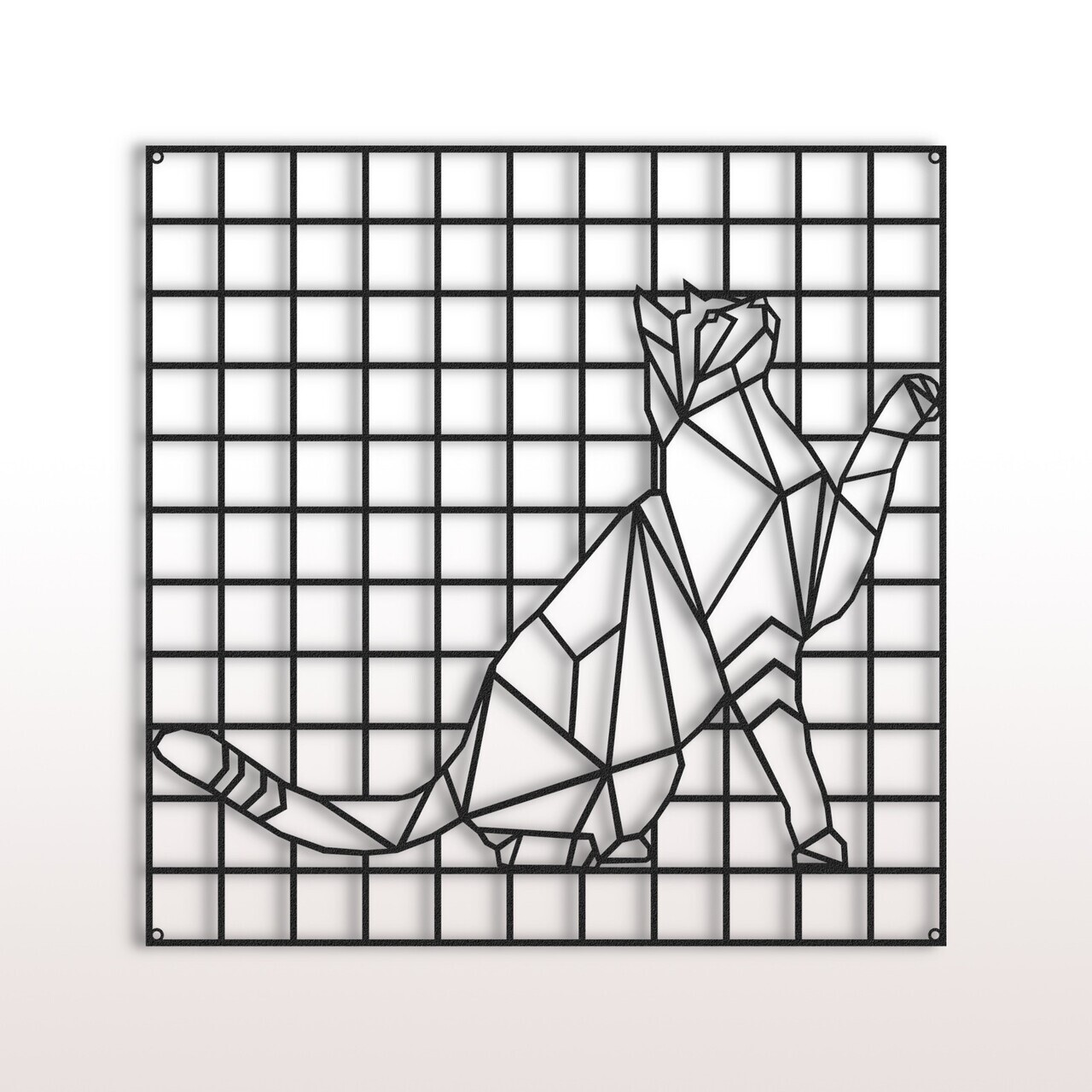 Decoratiune de perete, PEG-BRD-MET-002, Dimensiune: 50 x 50 x 3 cm, Negru — imaginea 2