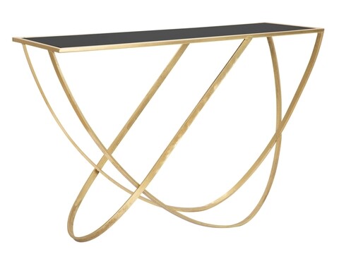 Consola Ring, Mauro Ferretti, 120x40x79 Cm, Fier, Negru/auriu