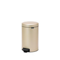Cos de gunoi cu pedala, Brabantia, NewIcon Metallic Gold, 12 L, 33.8x25.1x41.1 cm, otel, auriu