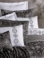 Set lenjerie de pat si cuvertura dubla, Valeria - Anthracite, Cotton Box, Poliester