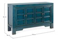 Bufet inferior Jinan, Bizzotto, 133x40x82 cm, lemn de ulm reciclat, albastru