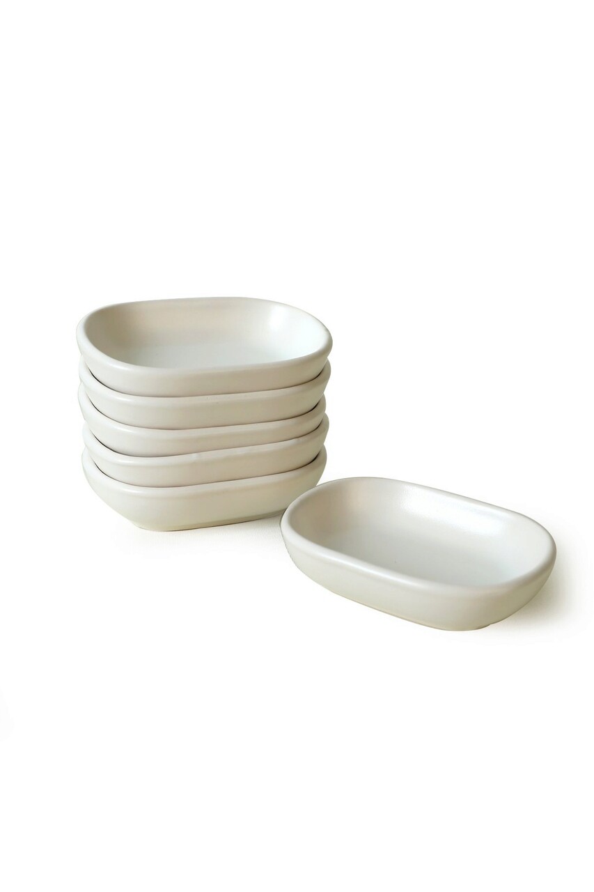 Set boluri pentru aperitive, Keramika, 275KRM2136, Ceramica , Nu absoarbe apa, Alb mat - 1 | YEO